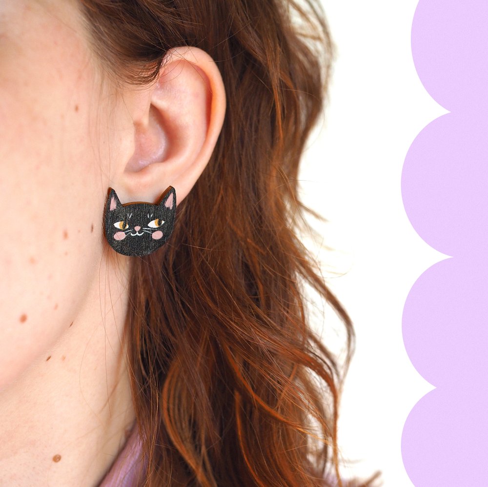 Cat Friends Stud Earrings