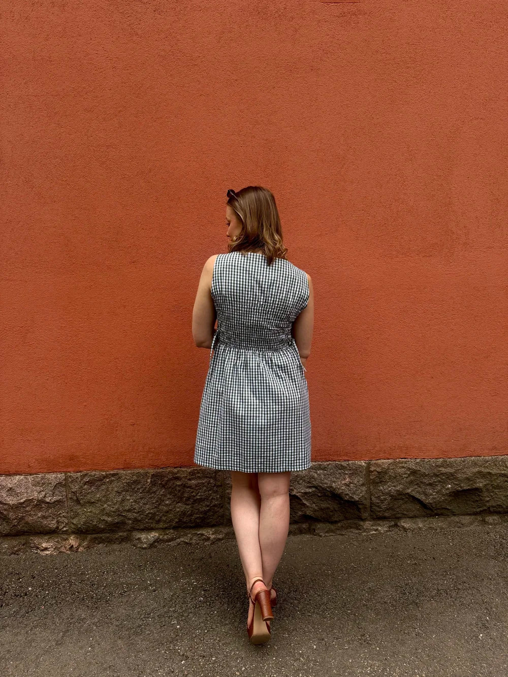 Check Dress, Forest green