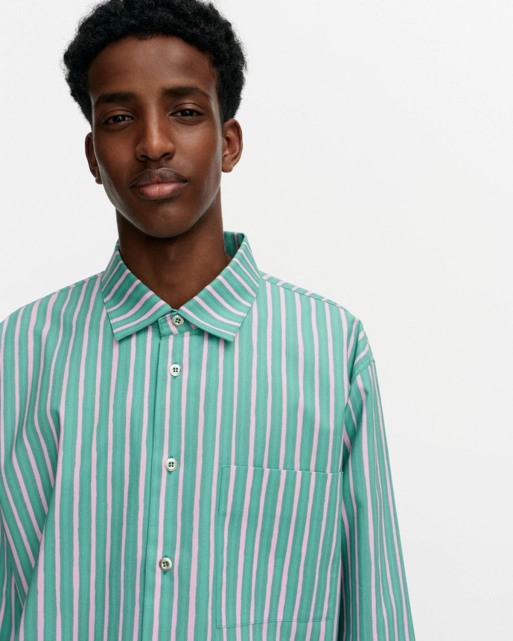 Jokapoika Kioski puuvillapaita, Vihreä-Pinkki