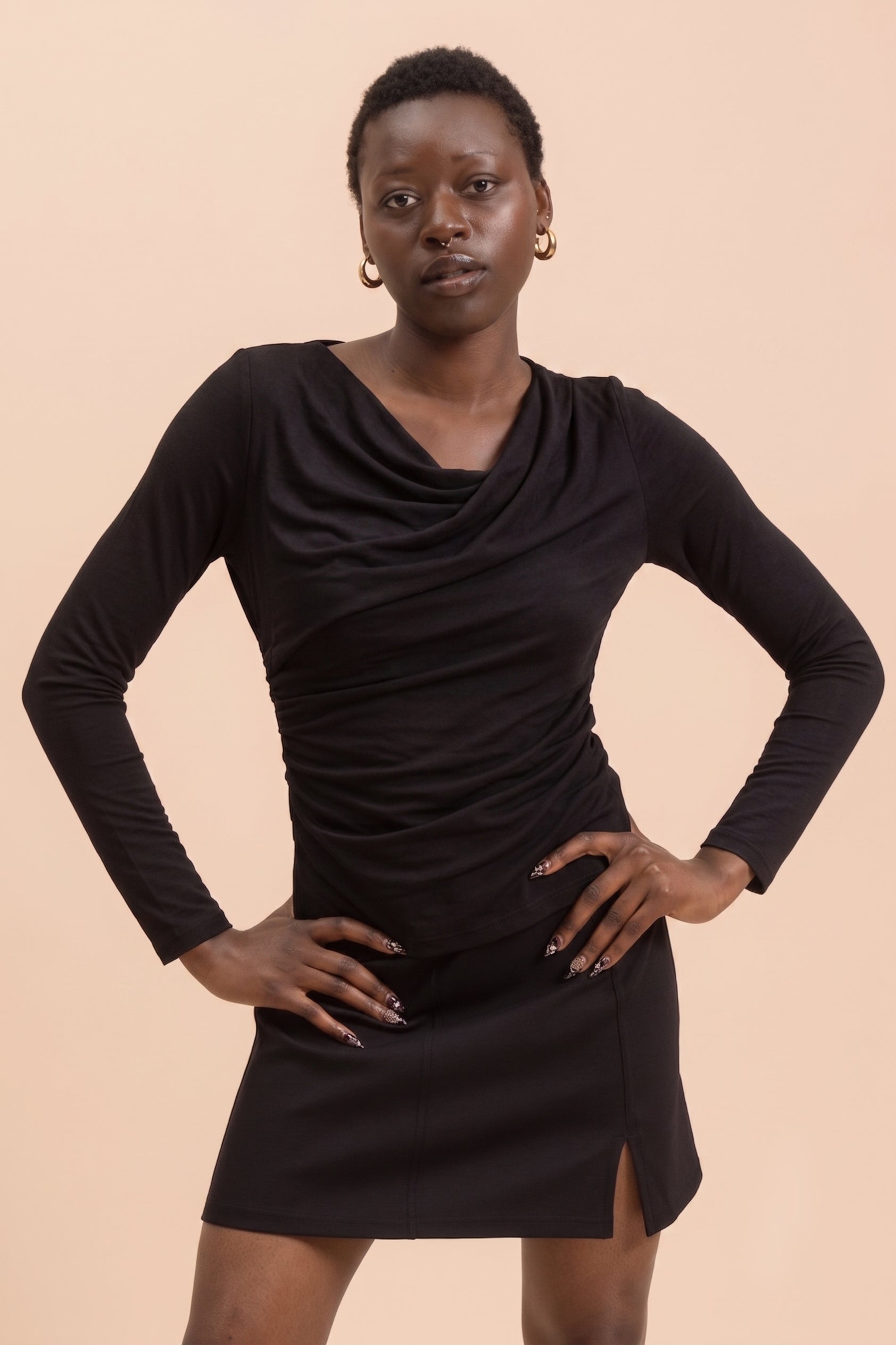Draped Top, Black