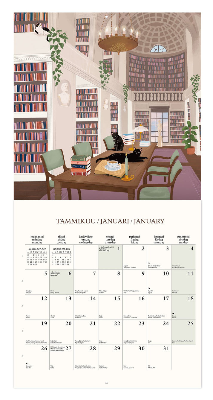 Seinäkalenteri 30x30 2026 Putinki Sandberg
