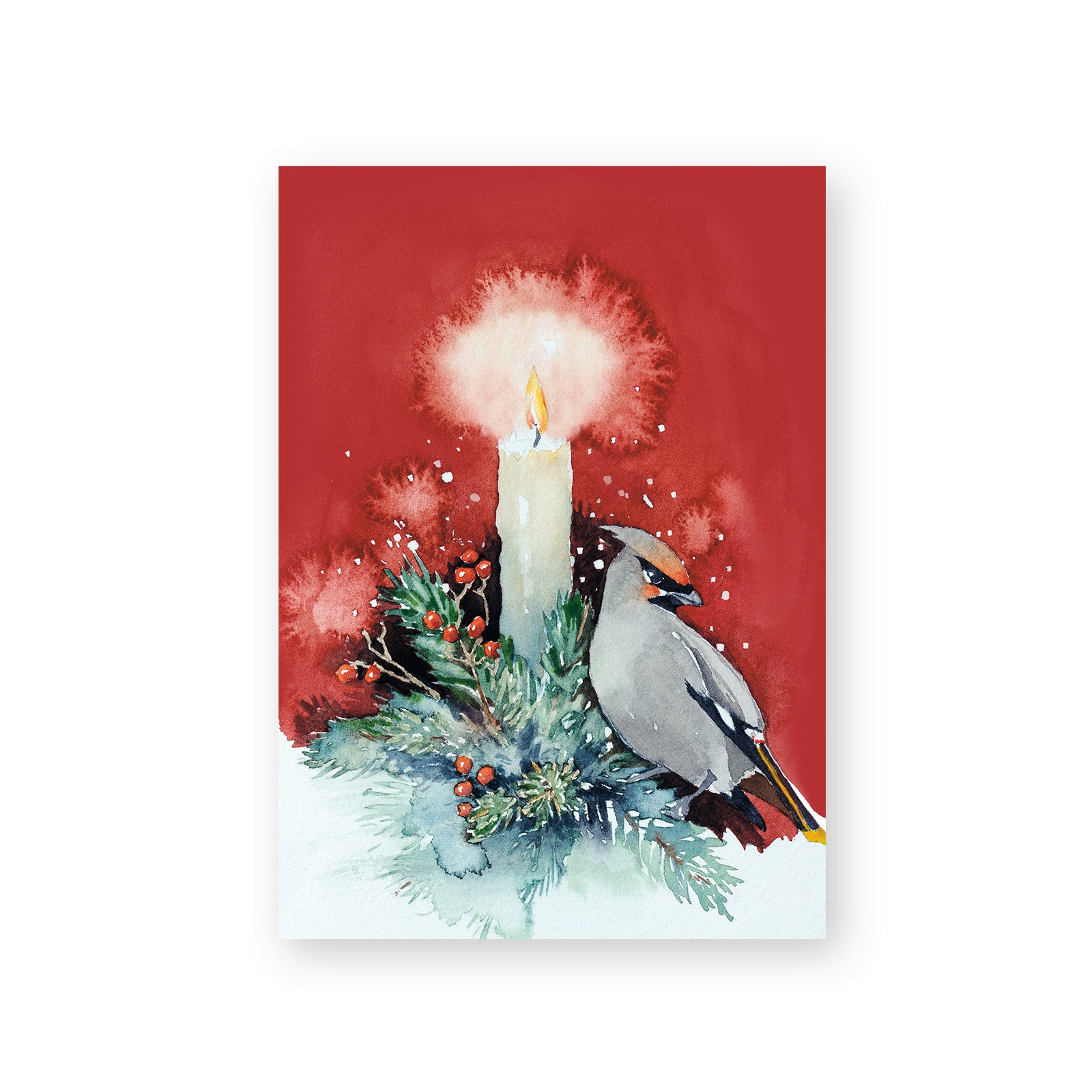 Tilhi ja kynttilä joulukortti