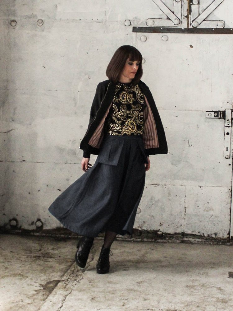 Hood Skirt, Dark Denim