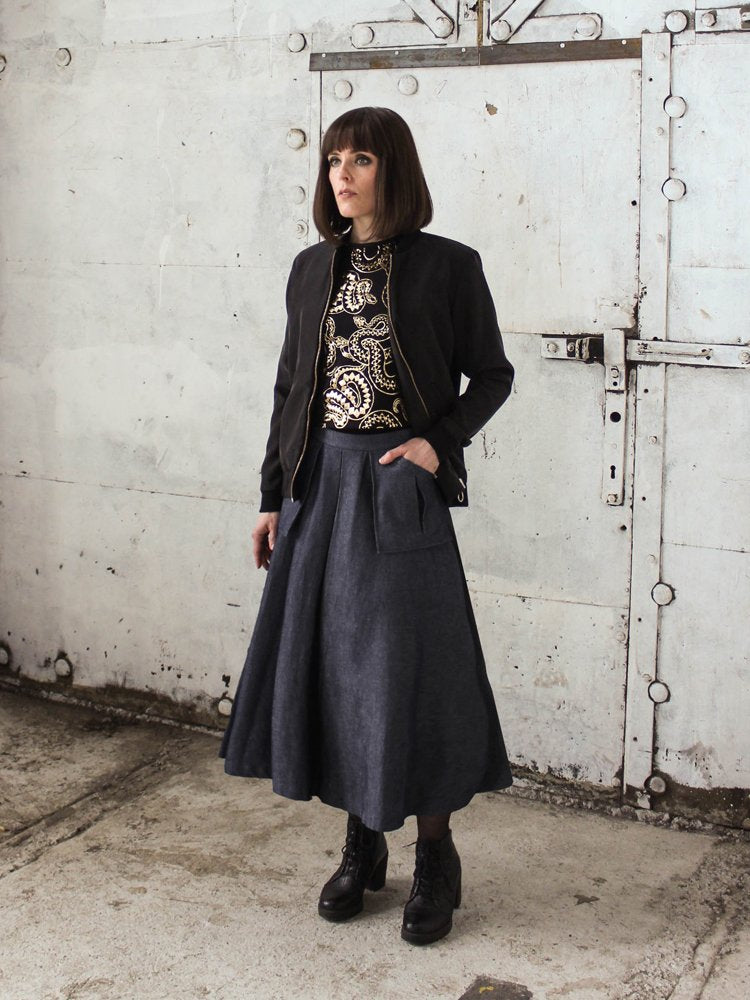 Hood Skirt, Dark Denim