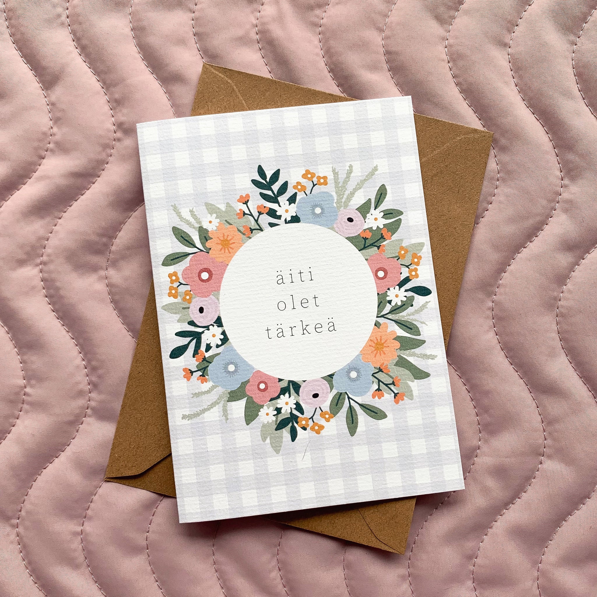 Äiti olet tärkeä Kaksiosainen kortti