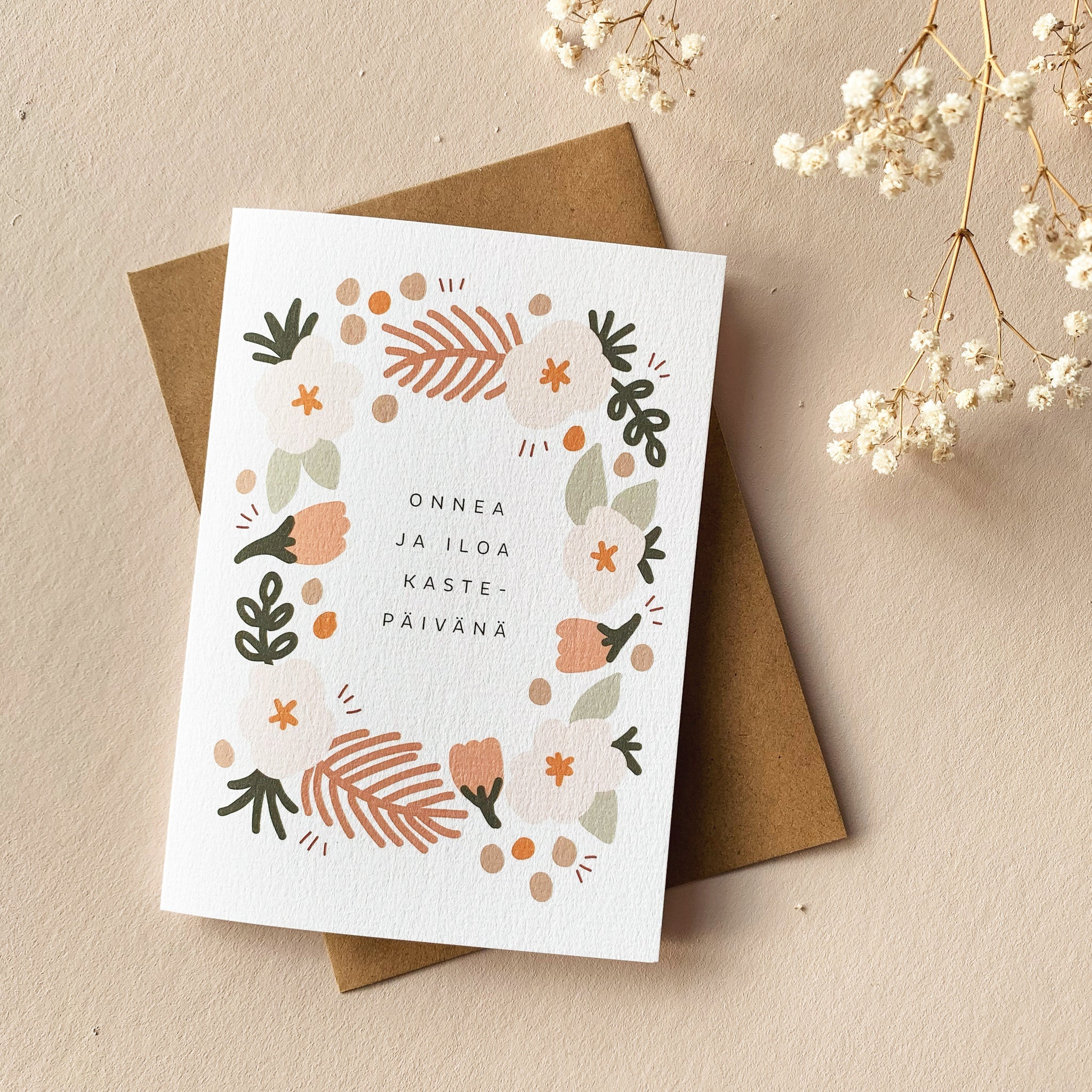 Kastepäivänä - Kaksiosainen kortti