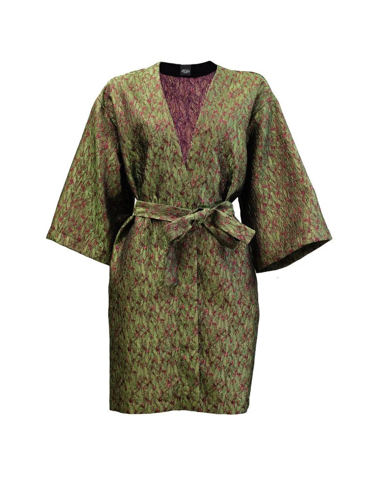 Josephine kimono, Green Purple Foliage