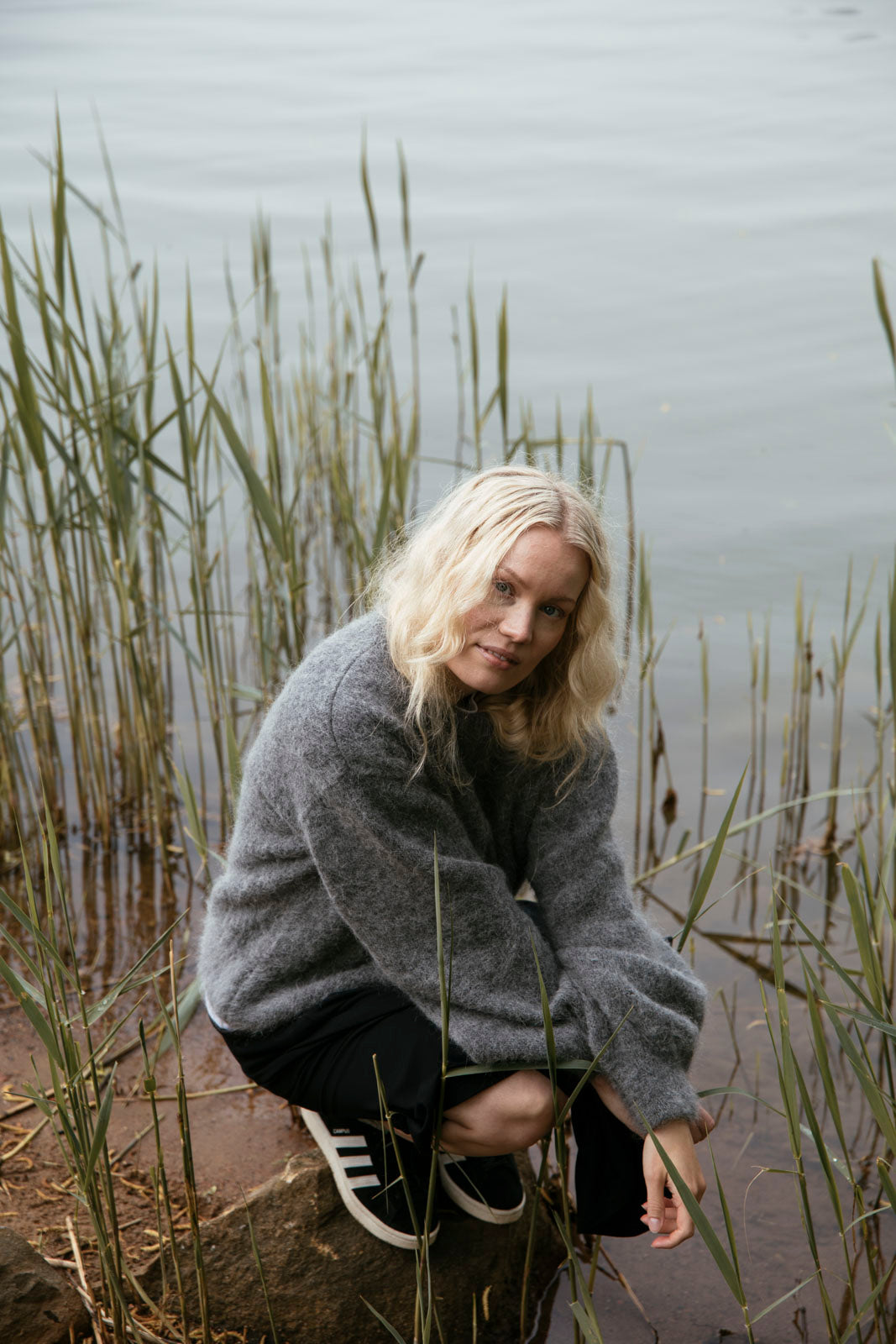 Alpaca Mohair Jumper, Tumma harmaa