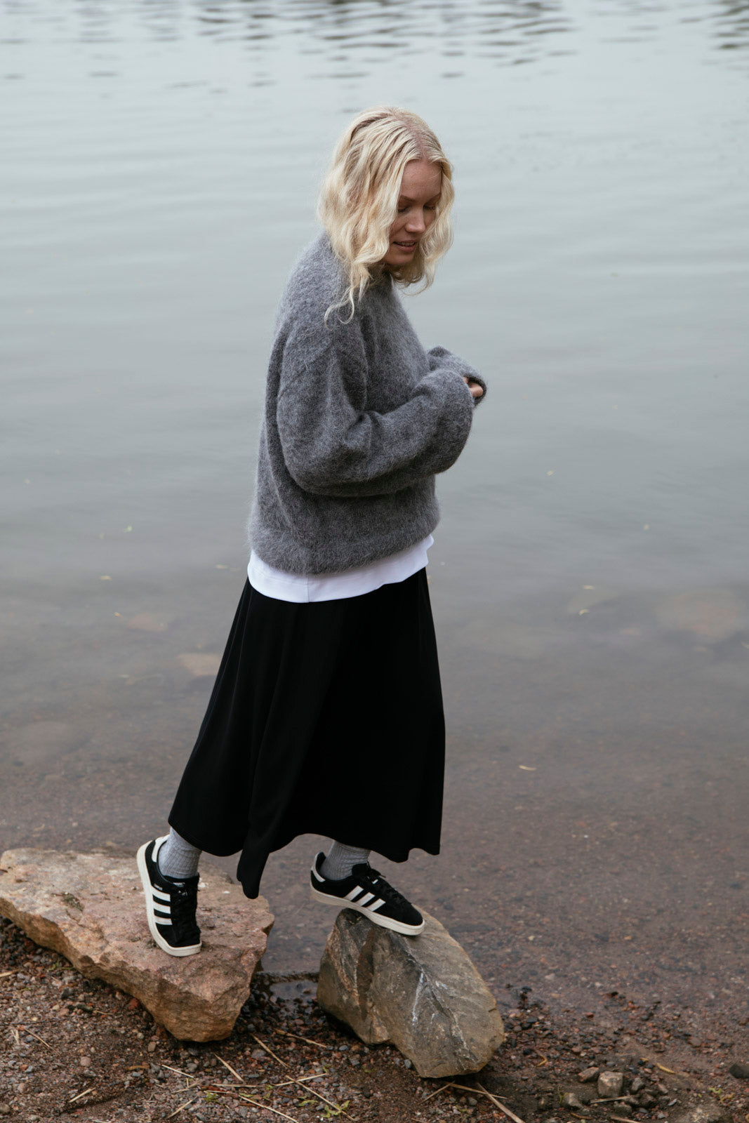 Alpaca Mohair Jumper, Tumma harmaa
