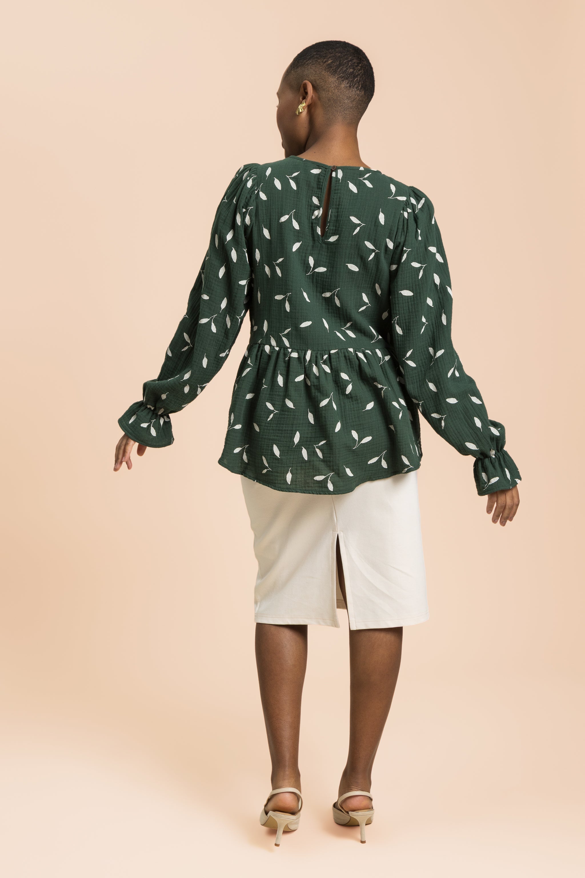 Flounce Blouse, Wind Green