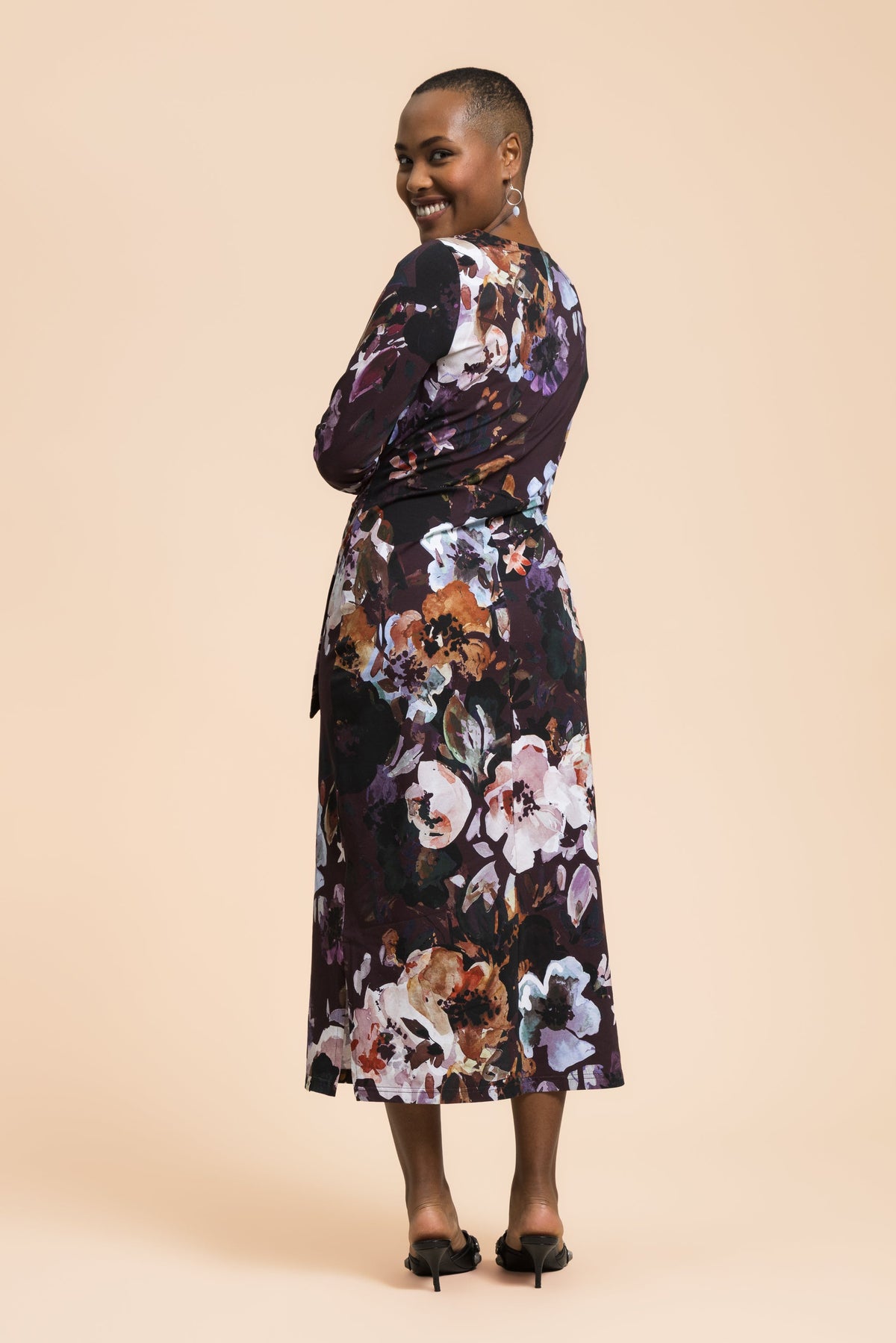 Midi Belted Dress, Maroon Anemone