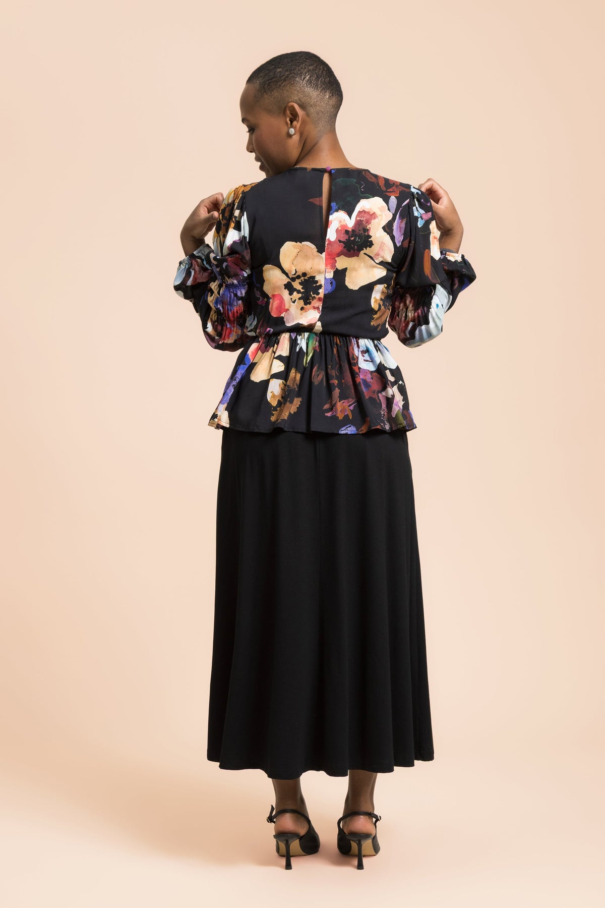 Muse Blouse, Black Anemone
