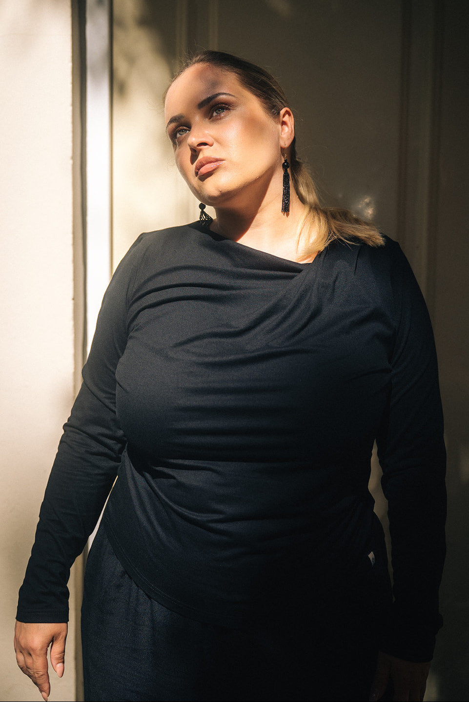 Draped Top, Black