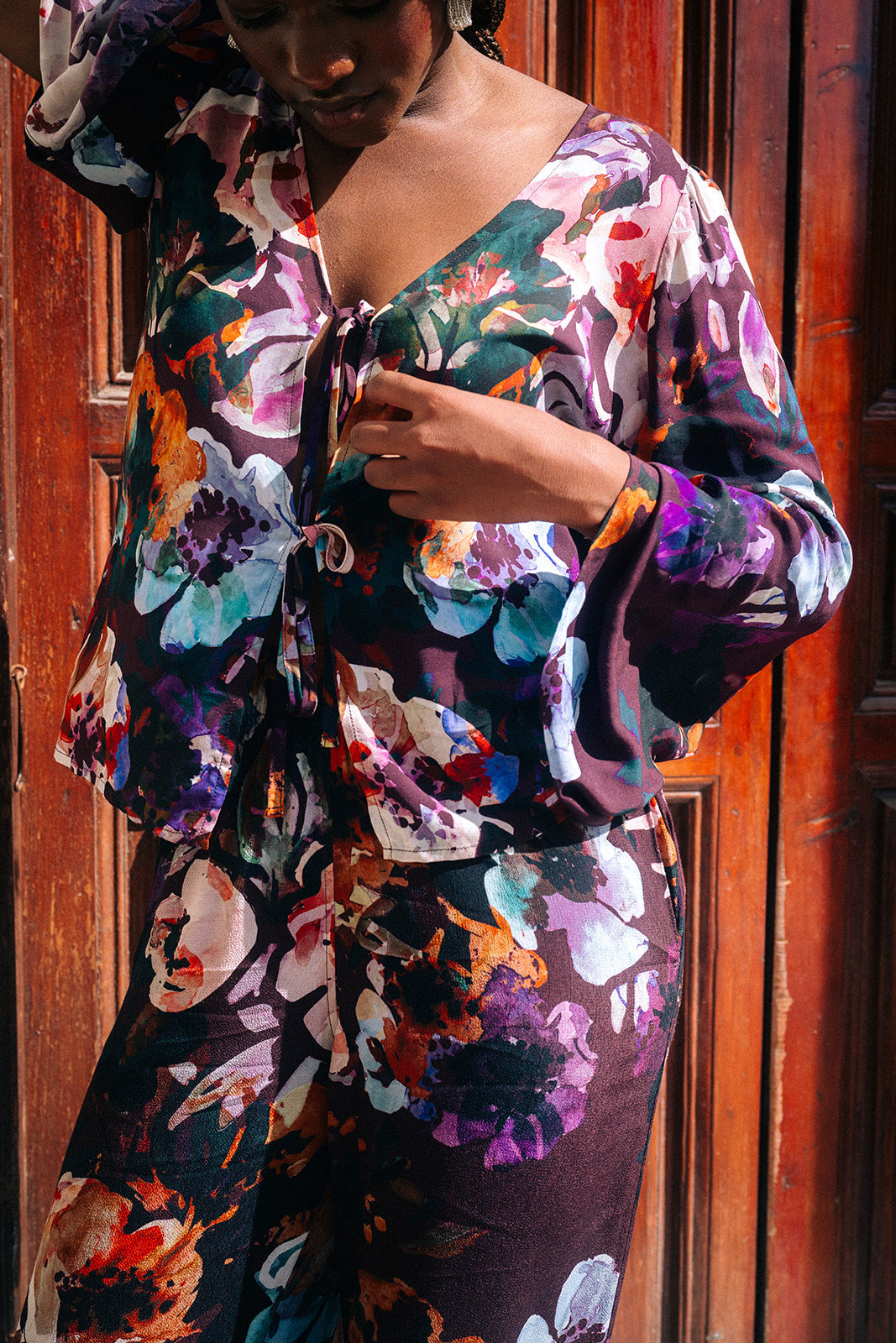 Flow Blouse, Maroon Anemone