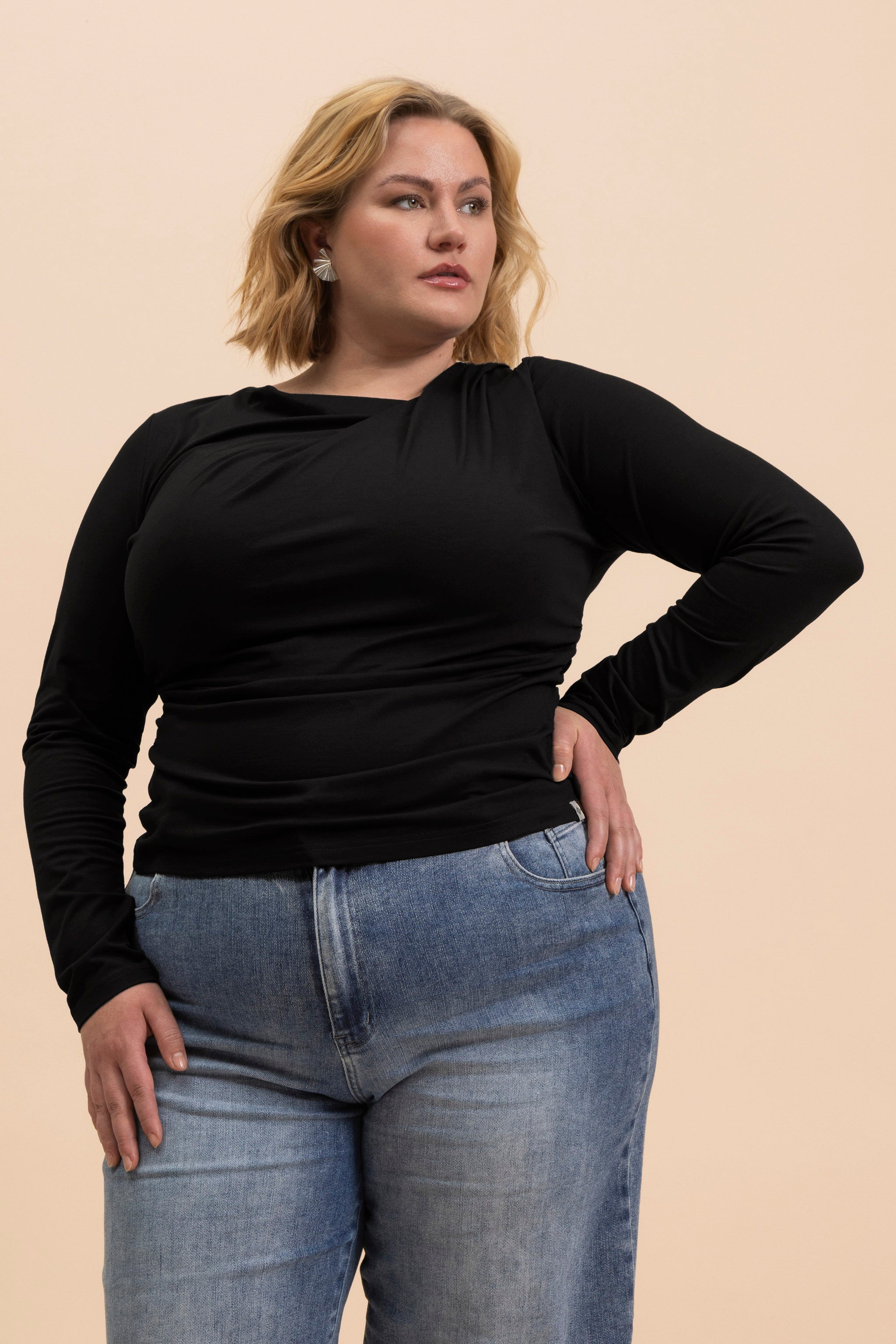 Draped Top, Black