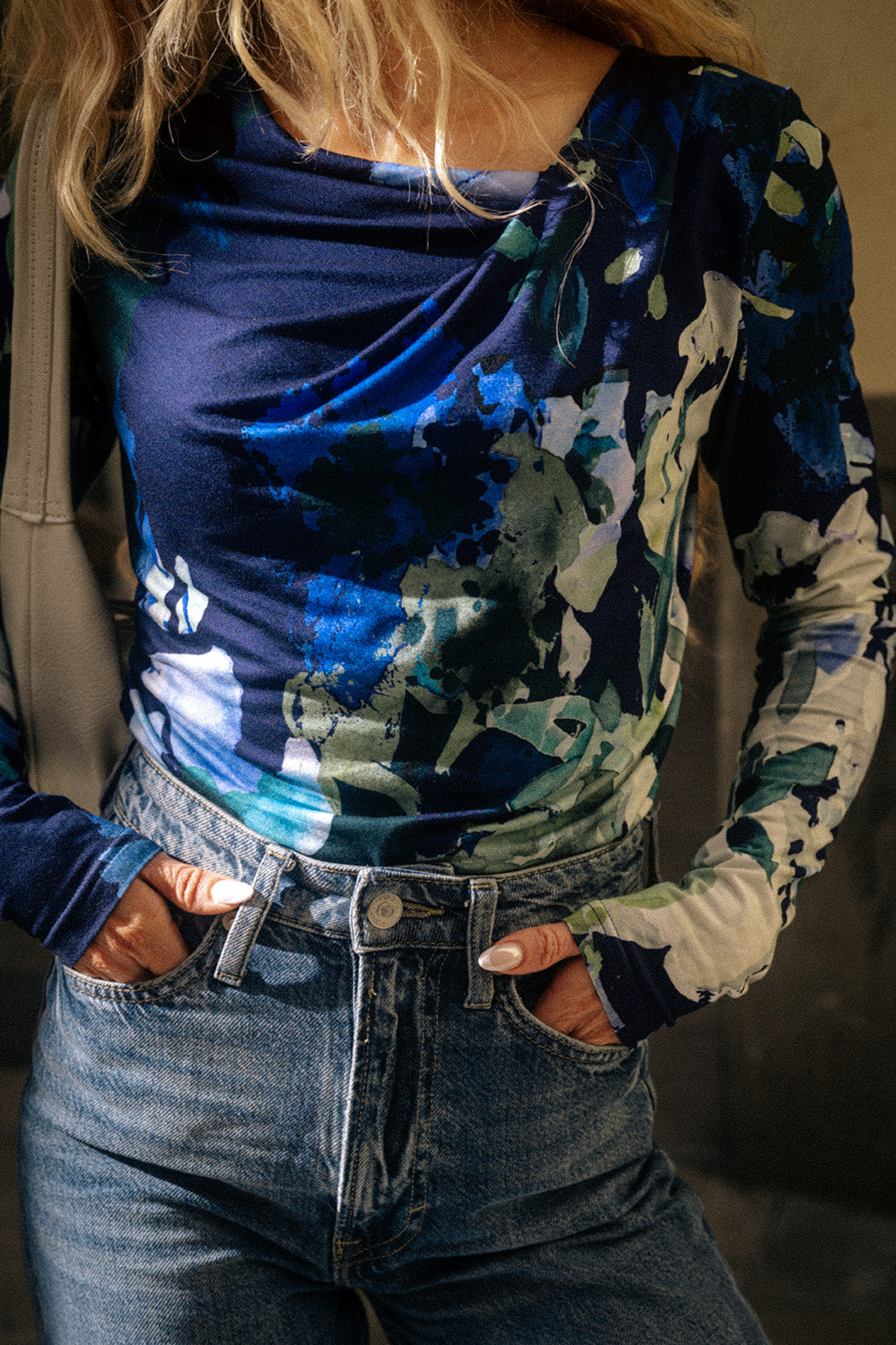 Draped Top, Blue Anemone