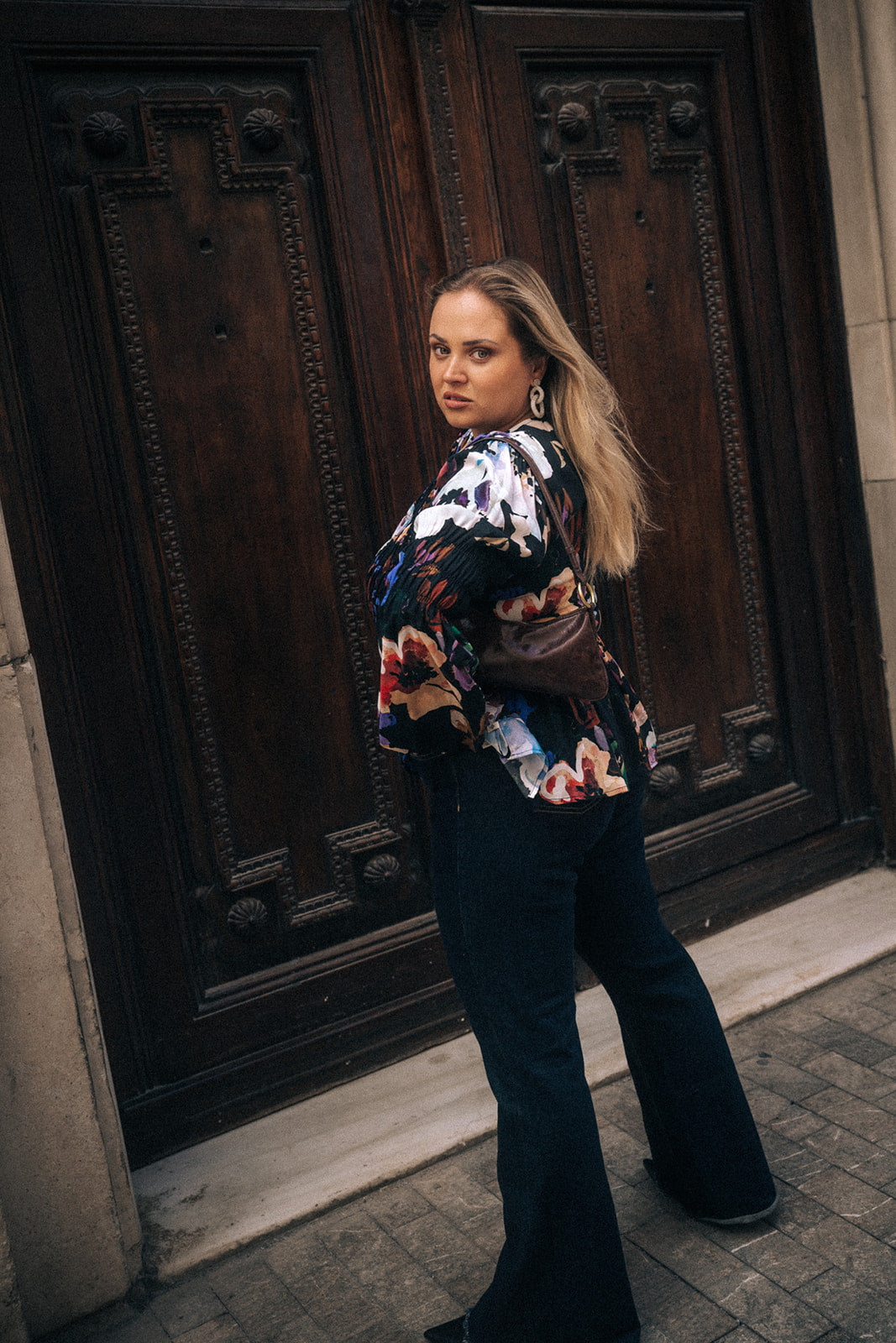 Muse Blouse, Black Anemone
