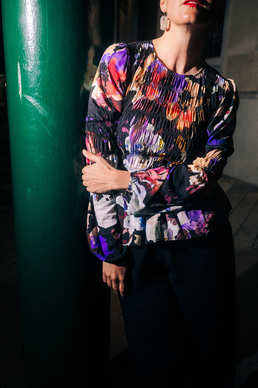 Muse Blouse, Black Anemone