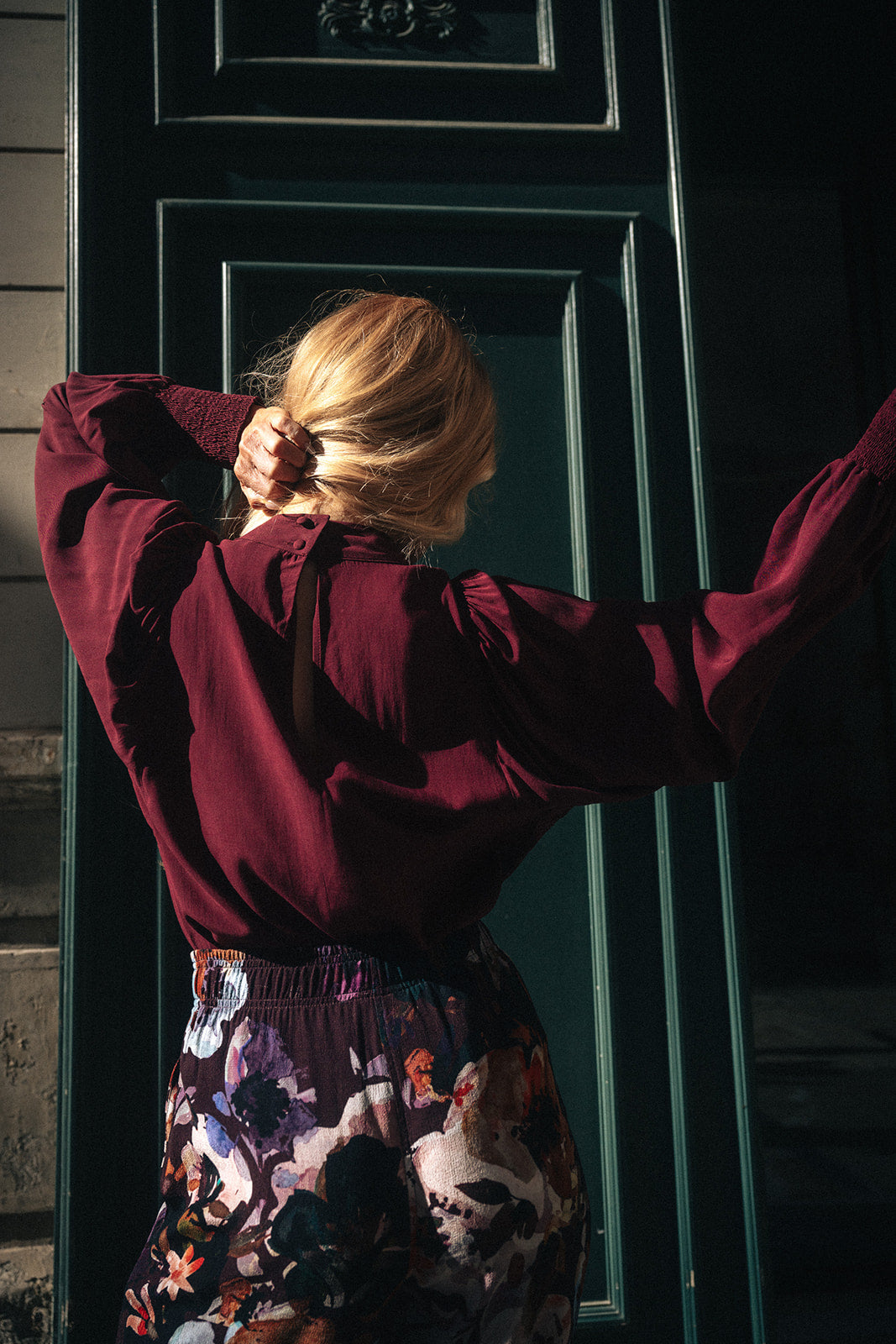 Puff Blouse, Merlot