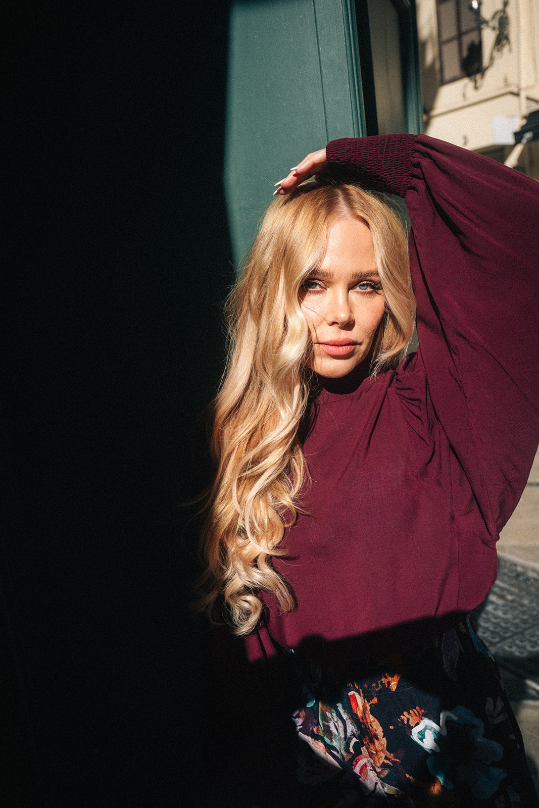 Puff Blouse, Merlot