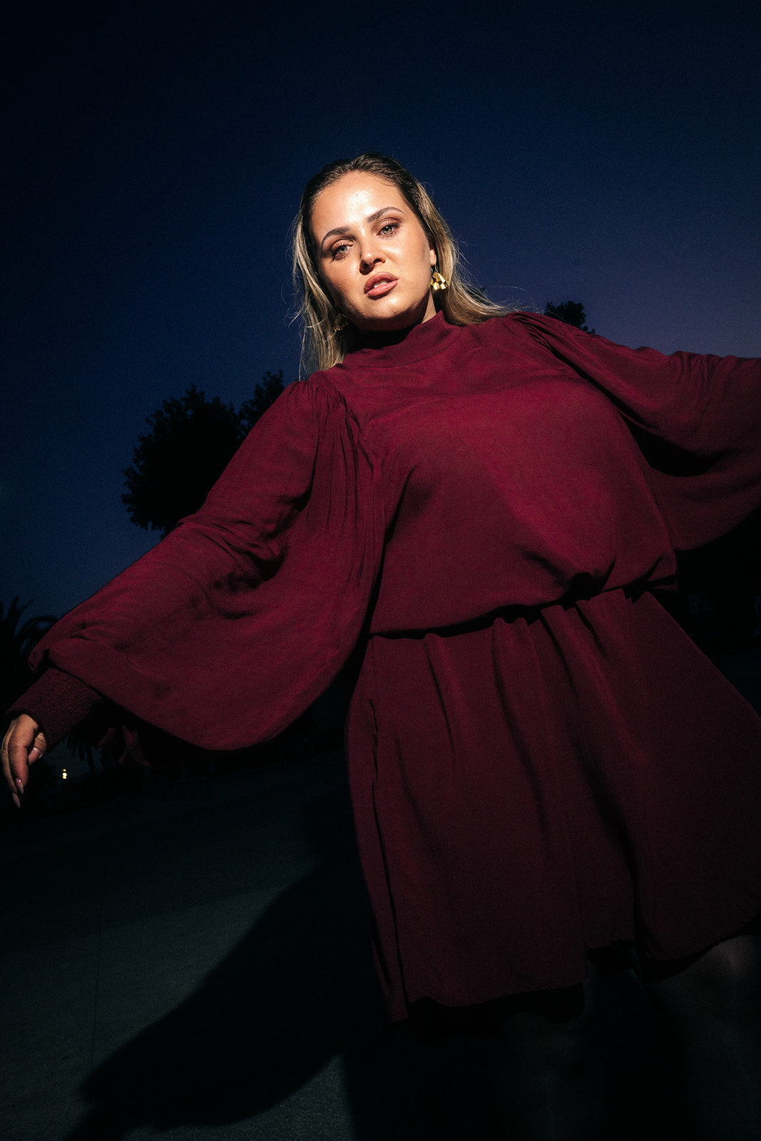 Puff Dress, Merlot