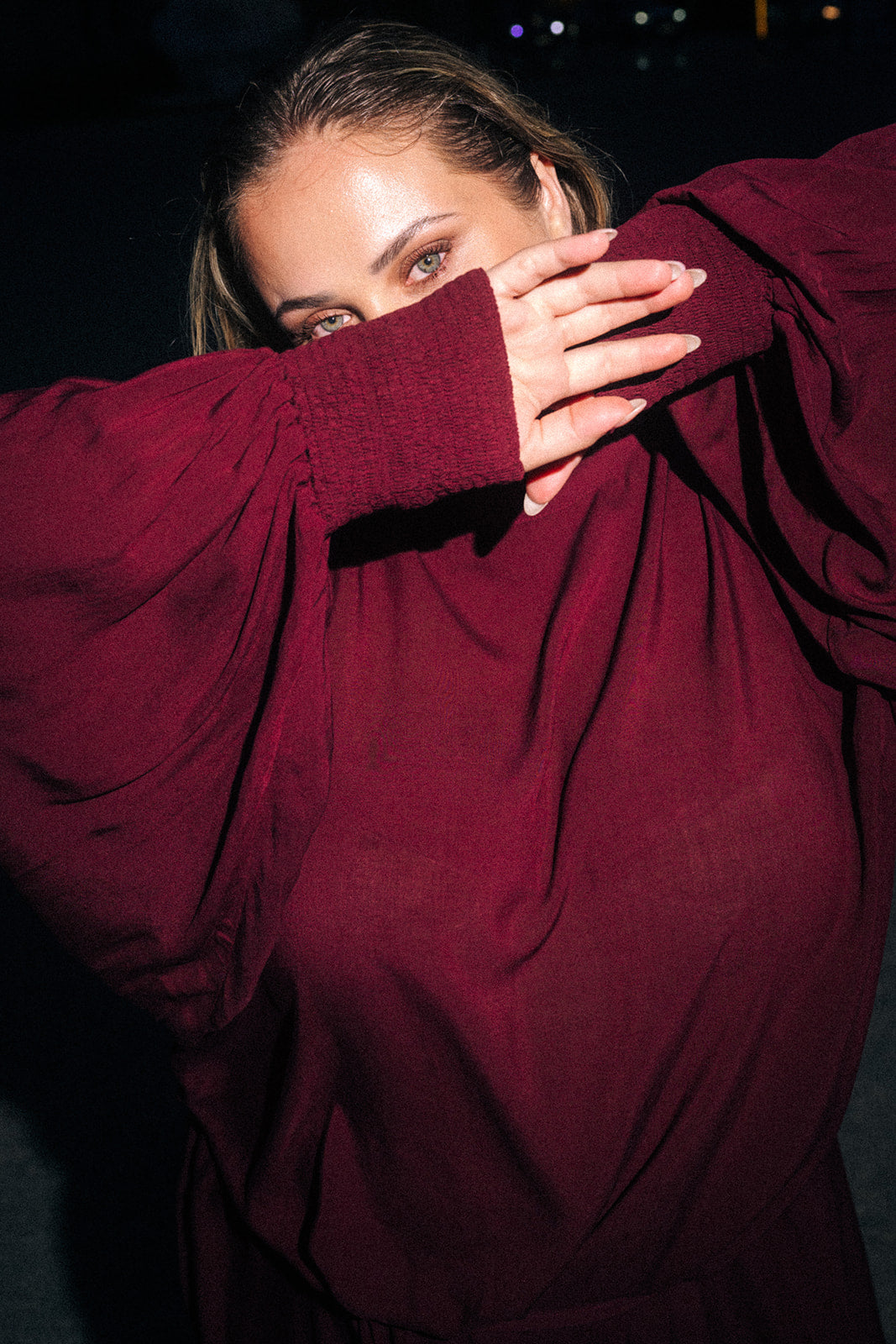 Puff Dress, Merlot