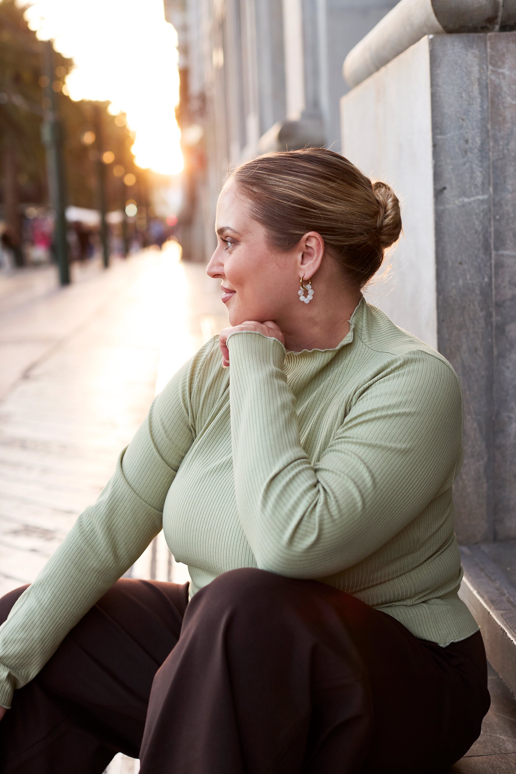 Rib Turtleneck, Light Khaki