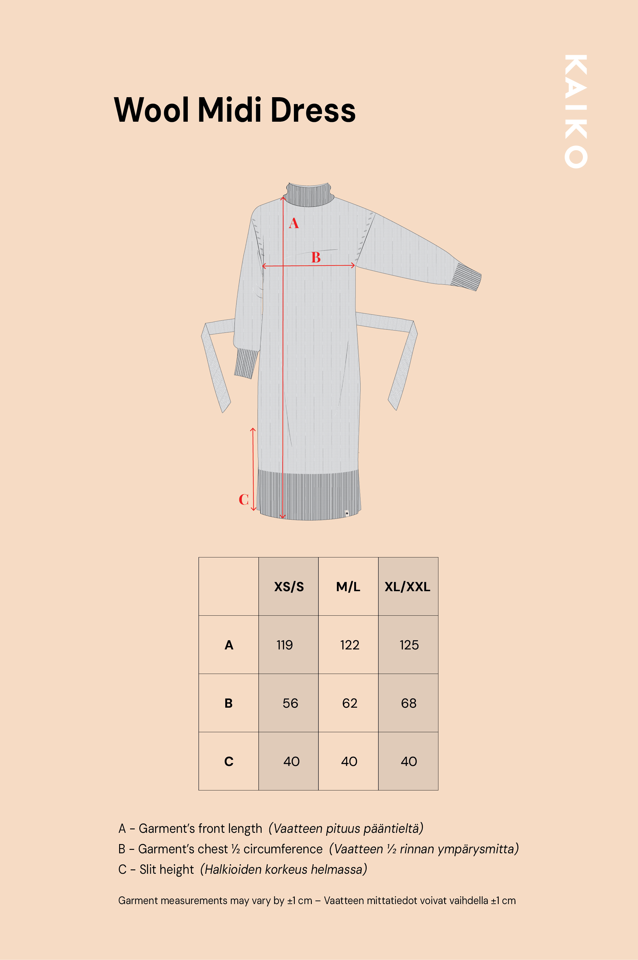 Wool Midi Mekko, Taupe