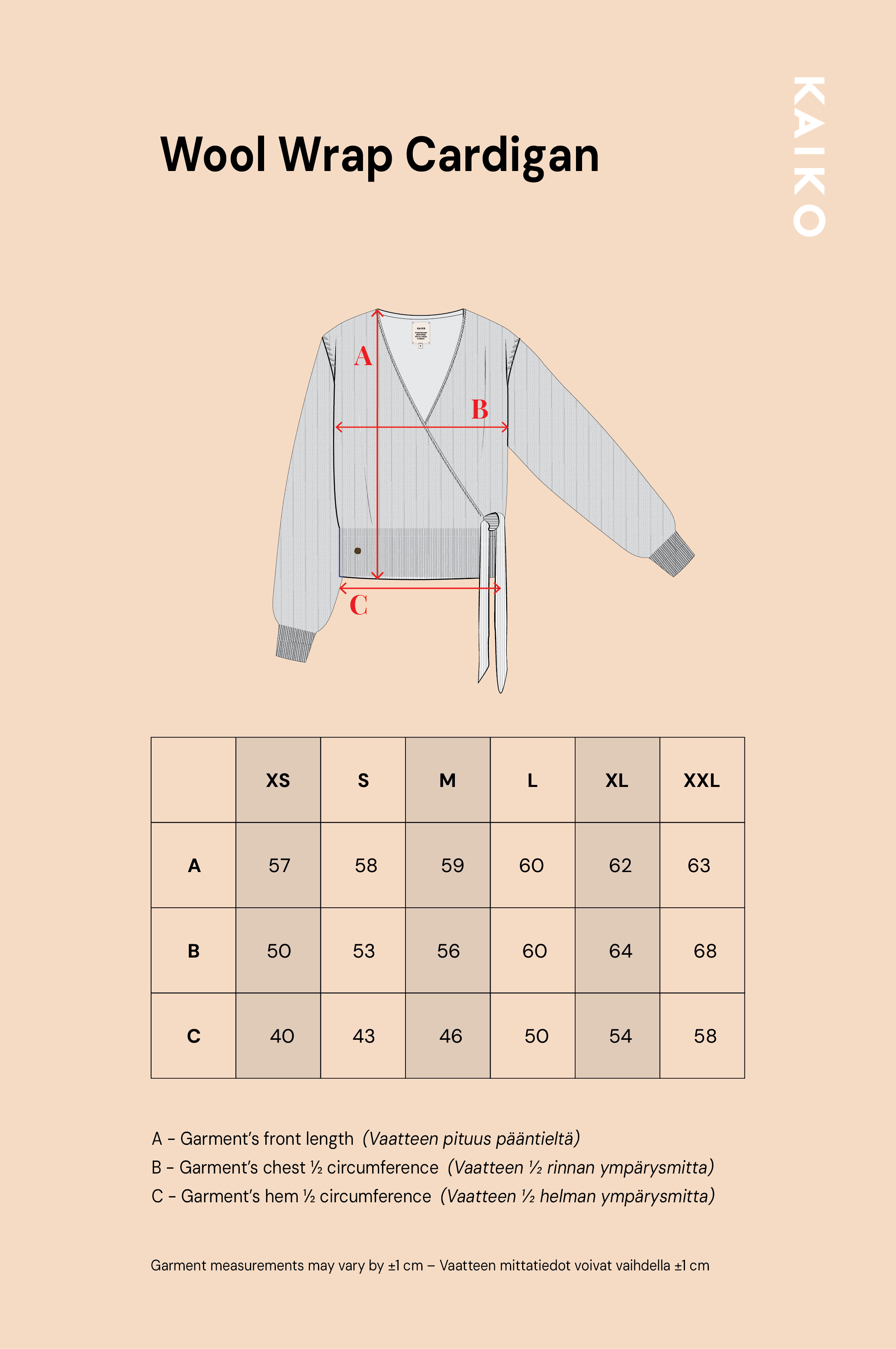 Wool Wrap Cardigan, Musta