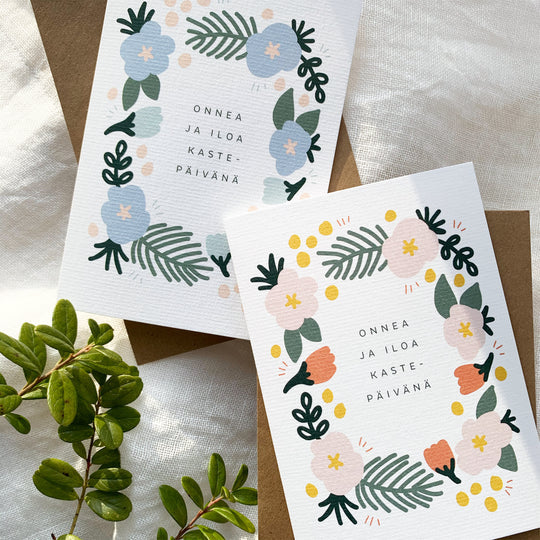 Kastepäivänä - Kaksiosainen kortti