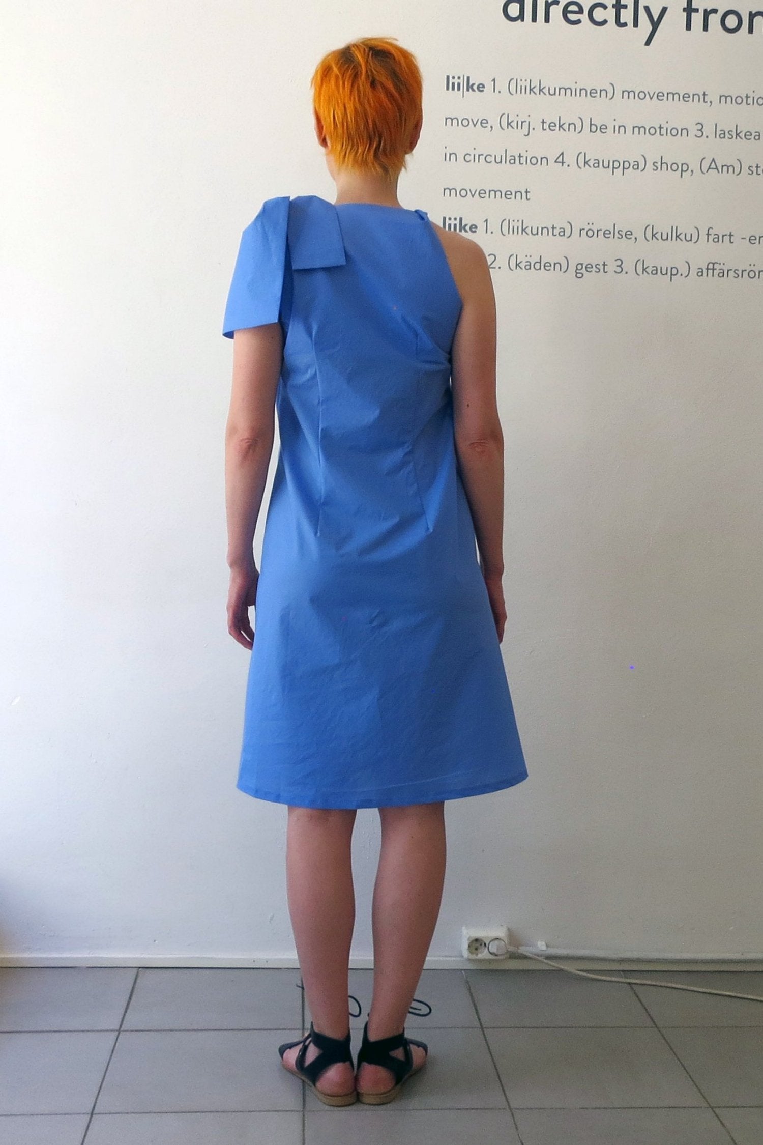 Knot Dress Crispy Cotton Forget-me-not Blue