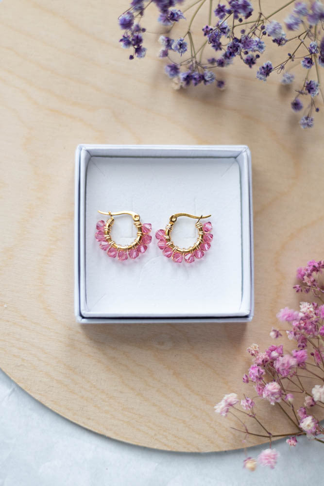 Alma Kristallihelmi Korvakorut, Kulta