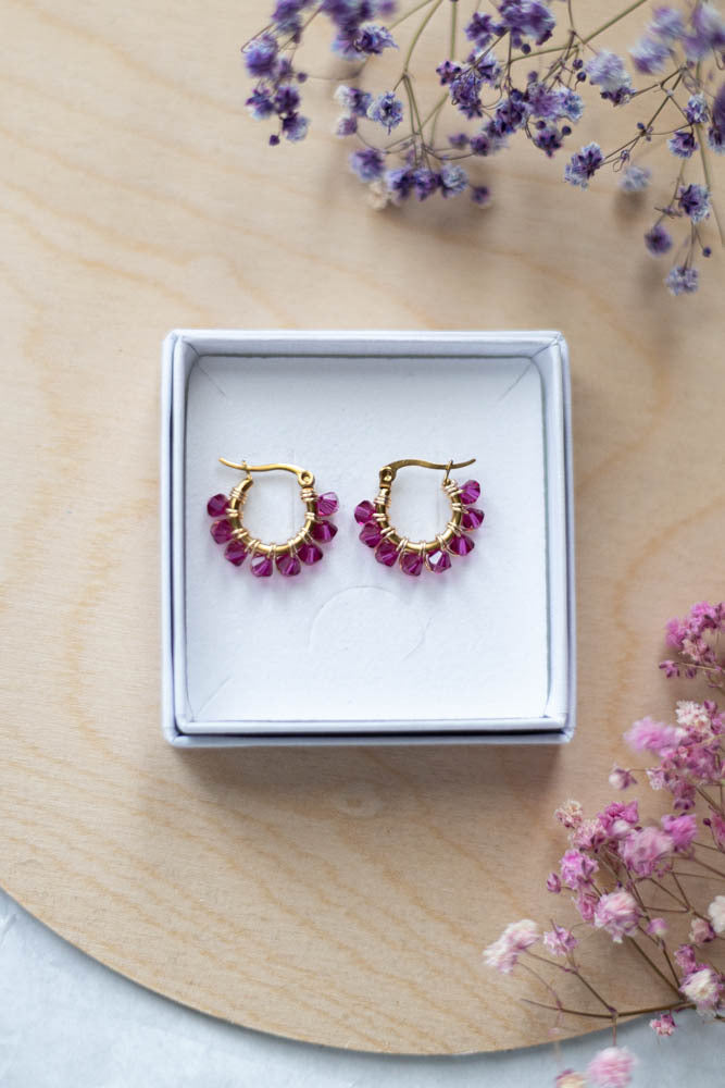 Alma Kristallihelmi Korvakorut, Kulta