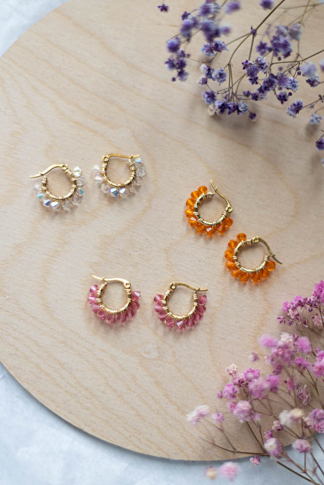 Alma Kristallihelmi Korvakorut, Kulta