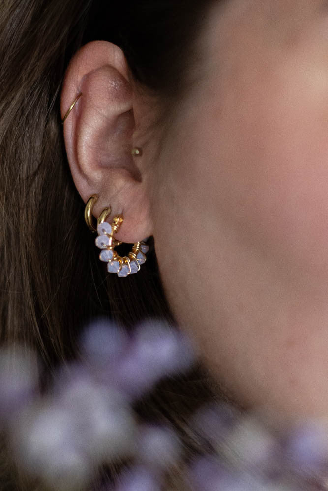 Alma Kristallihelmi Korvakorut, Kulta