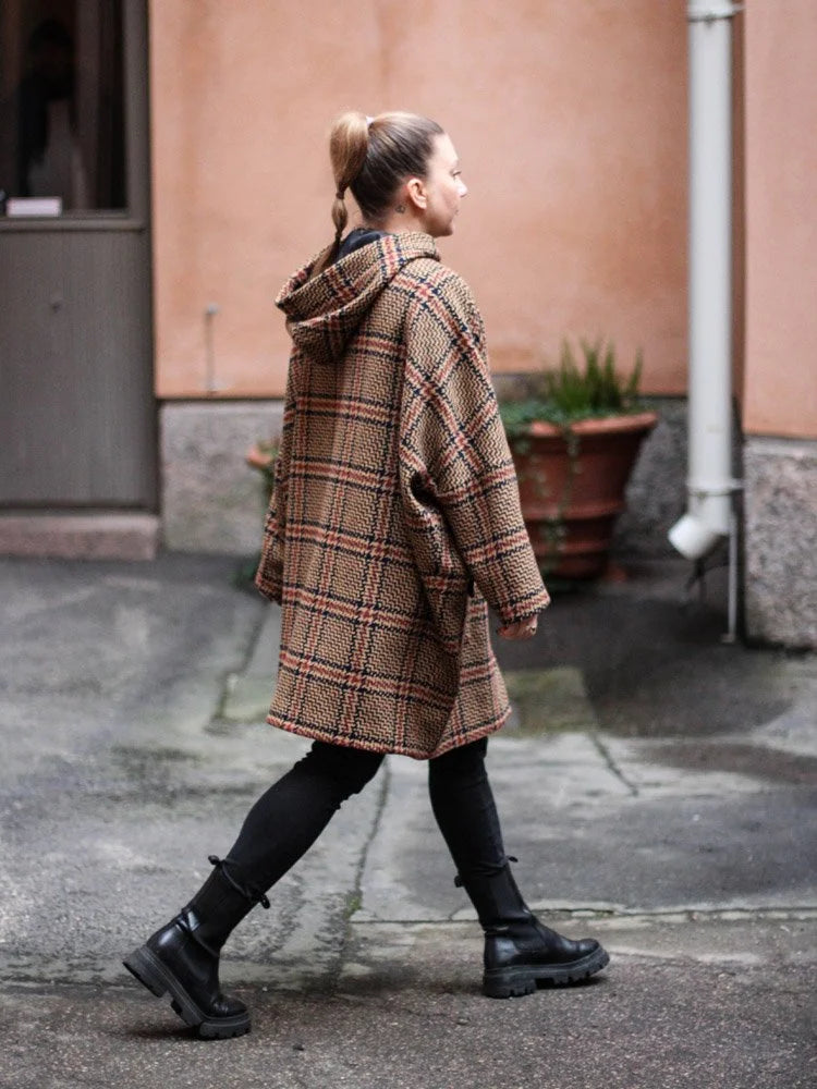 Leija Jacket, red checkered
