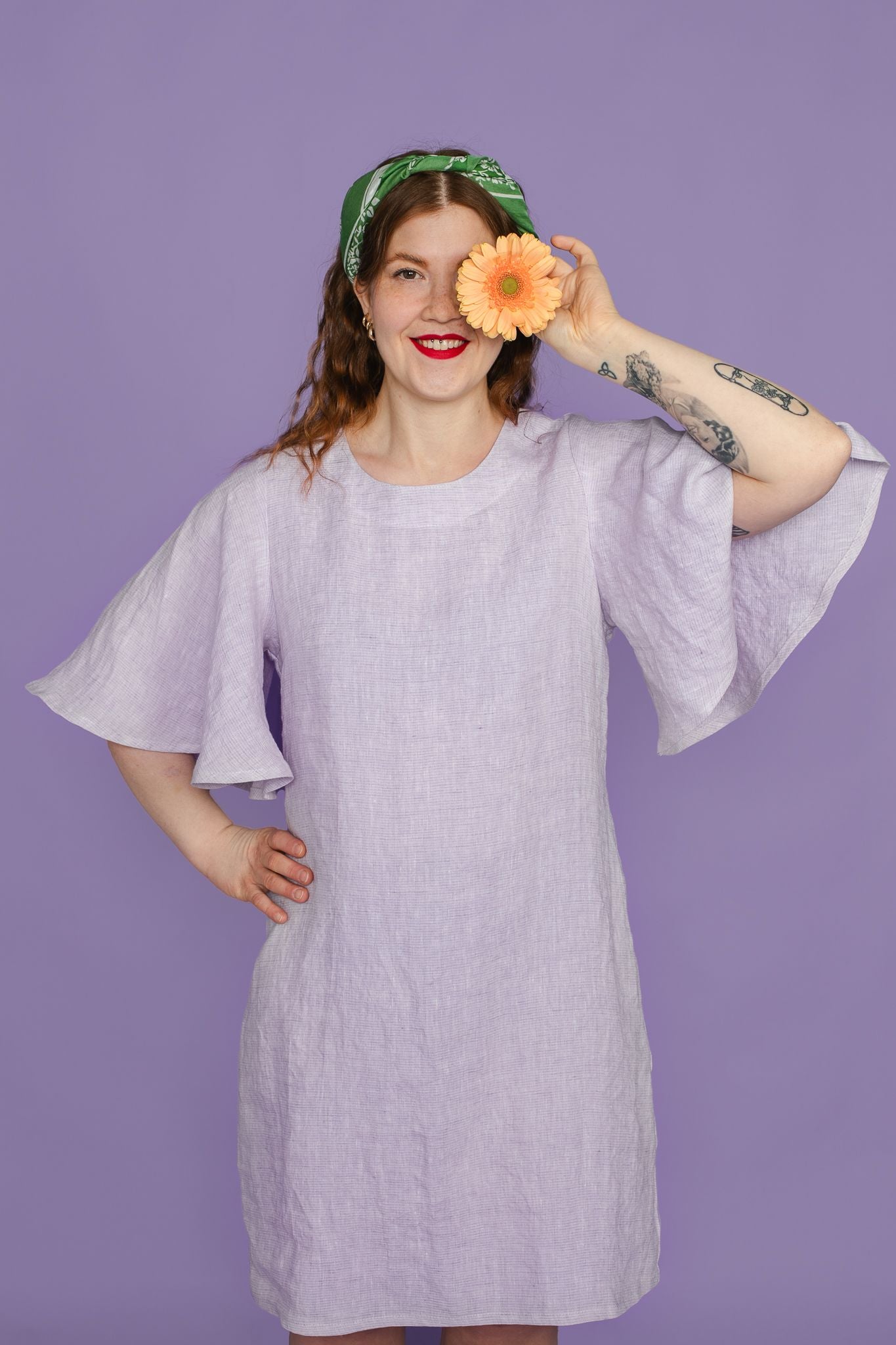 MINI-HULJA pellavamekko, lila