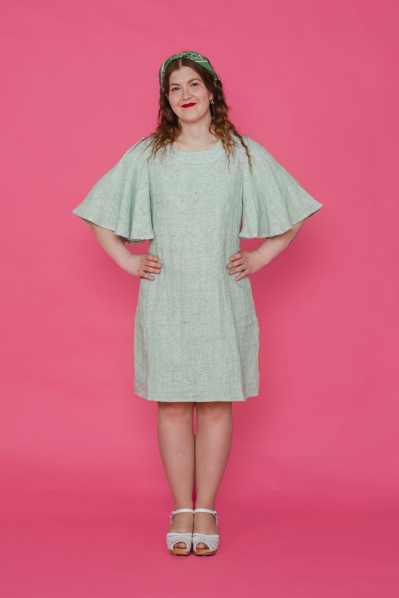 MINI-HULJA pellavamekko, minttu XXL