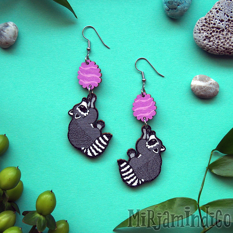 Cotton Candy Raccoon vanerikorvakorut, small