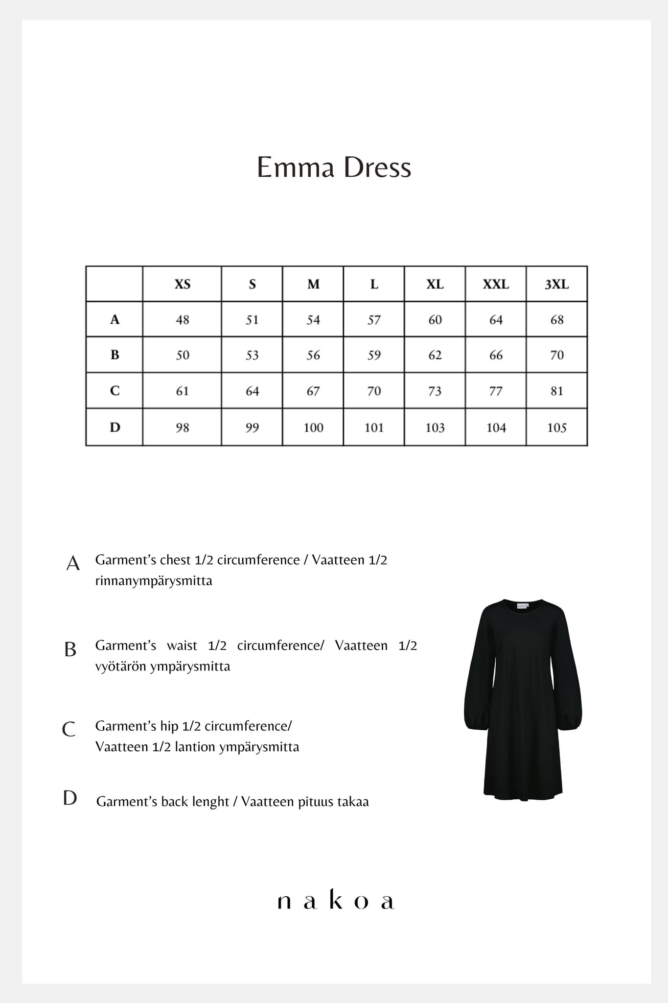 Emma Dress, Black