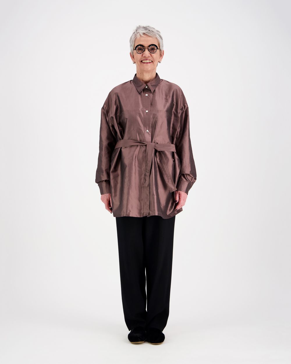 Oversized shirt, Nutria Silk