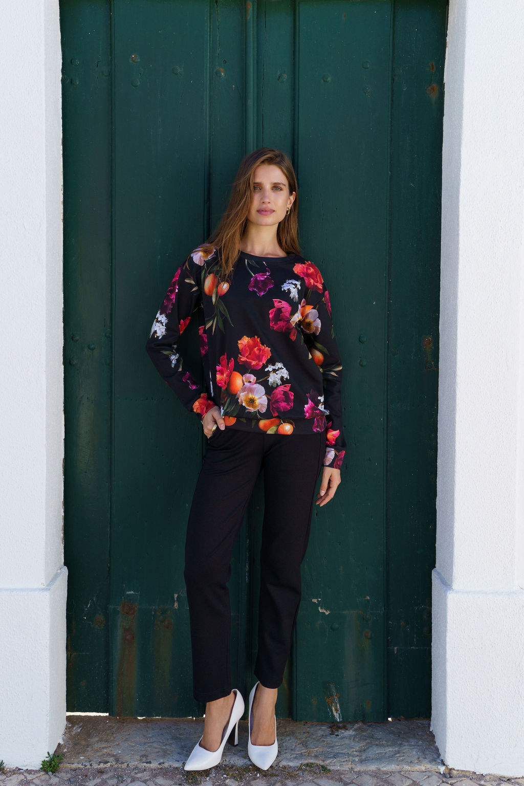 Casual Chic Shirt, Sangria Garden