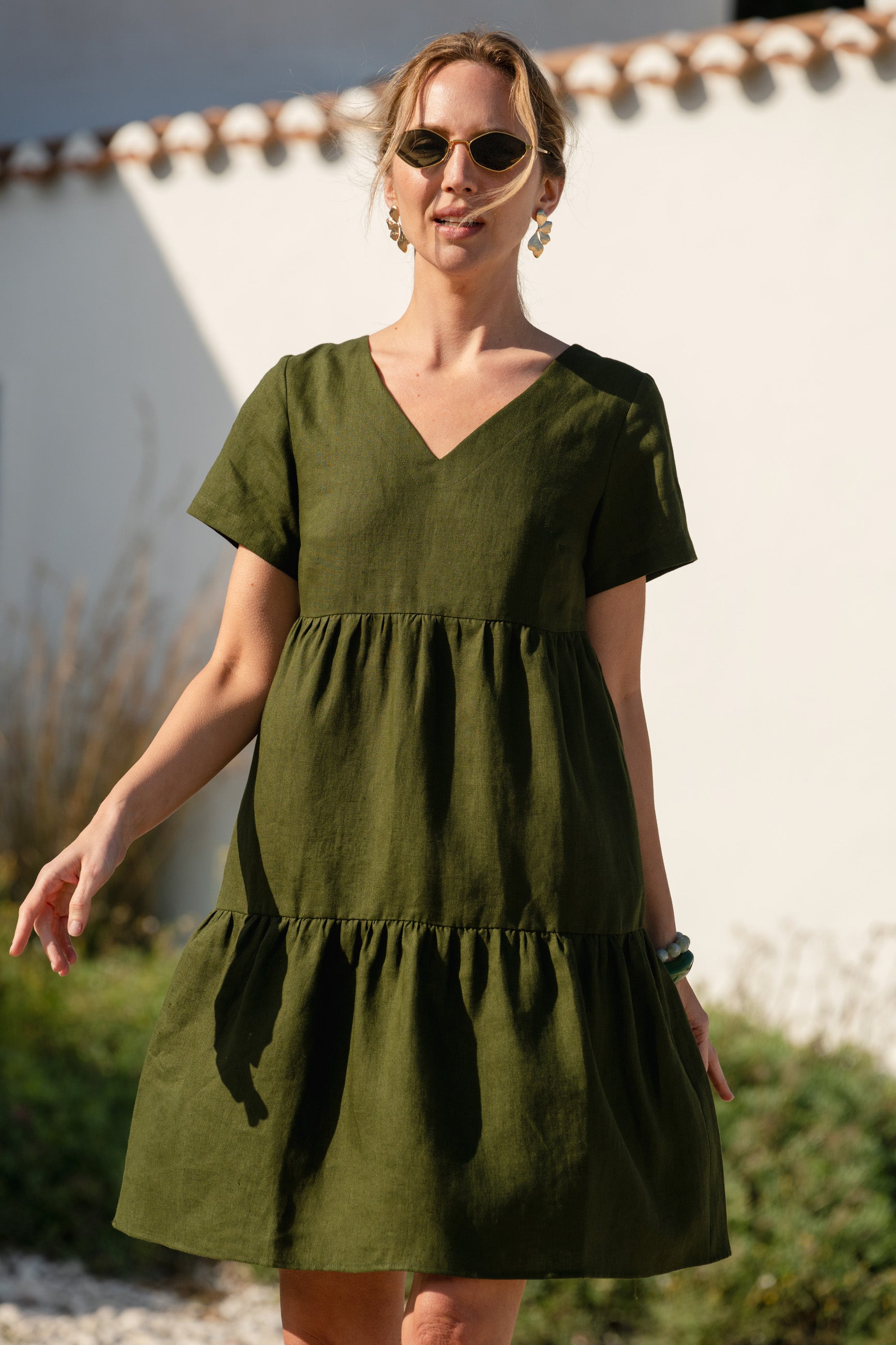 Layered Dress, Olive green