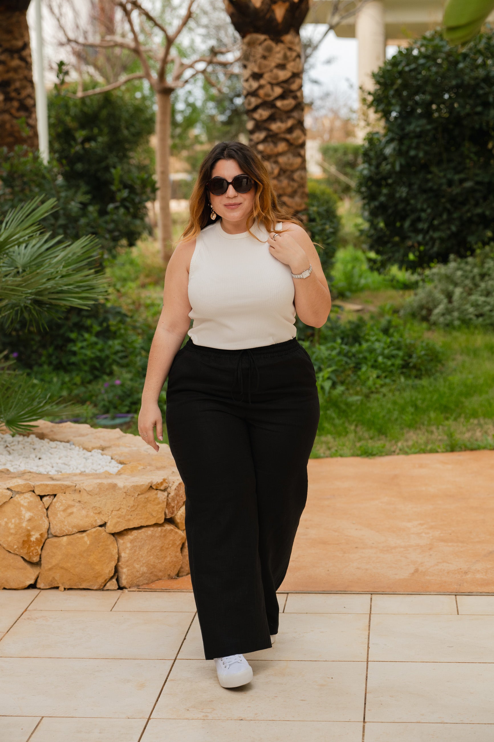 Linen Trousers, Black