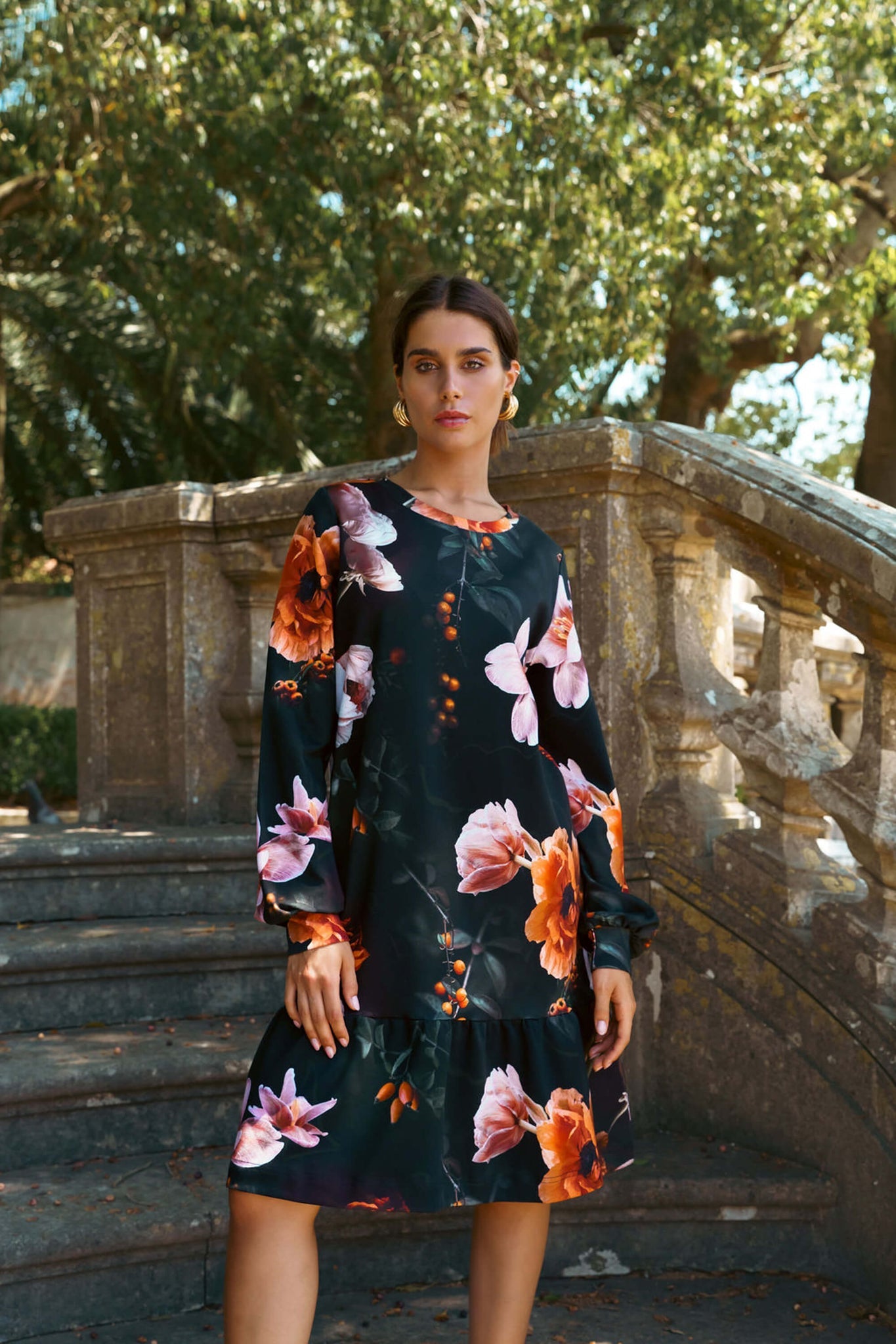 Poppy Dress, Copper Flower