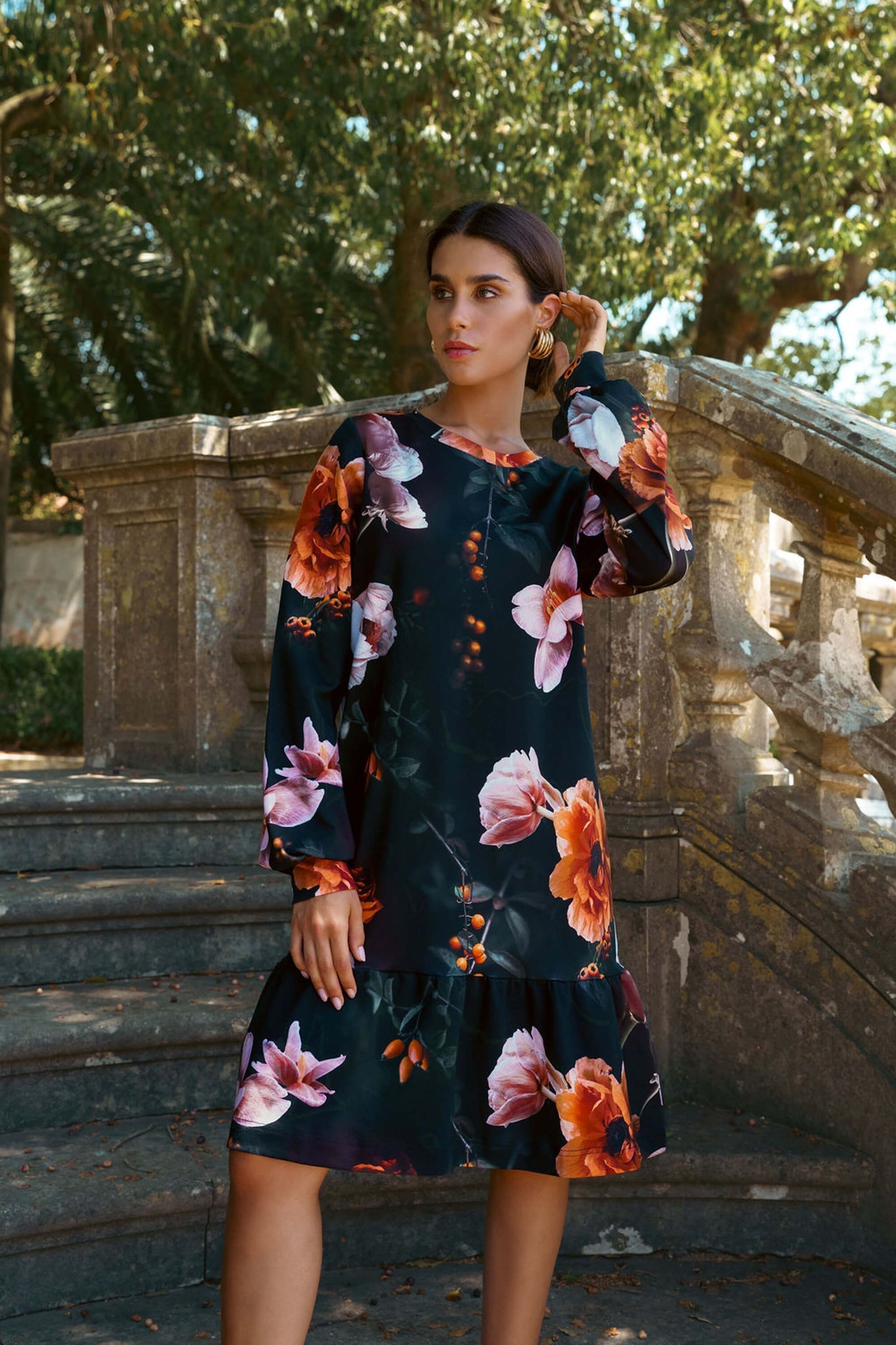 Poppy Dress, Copper Flower