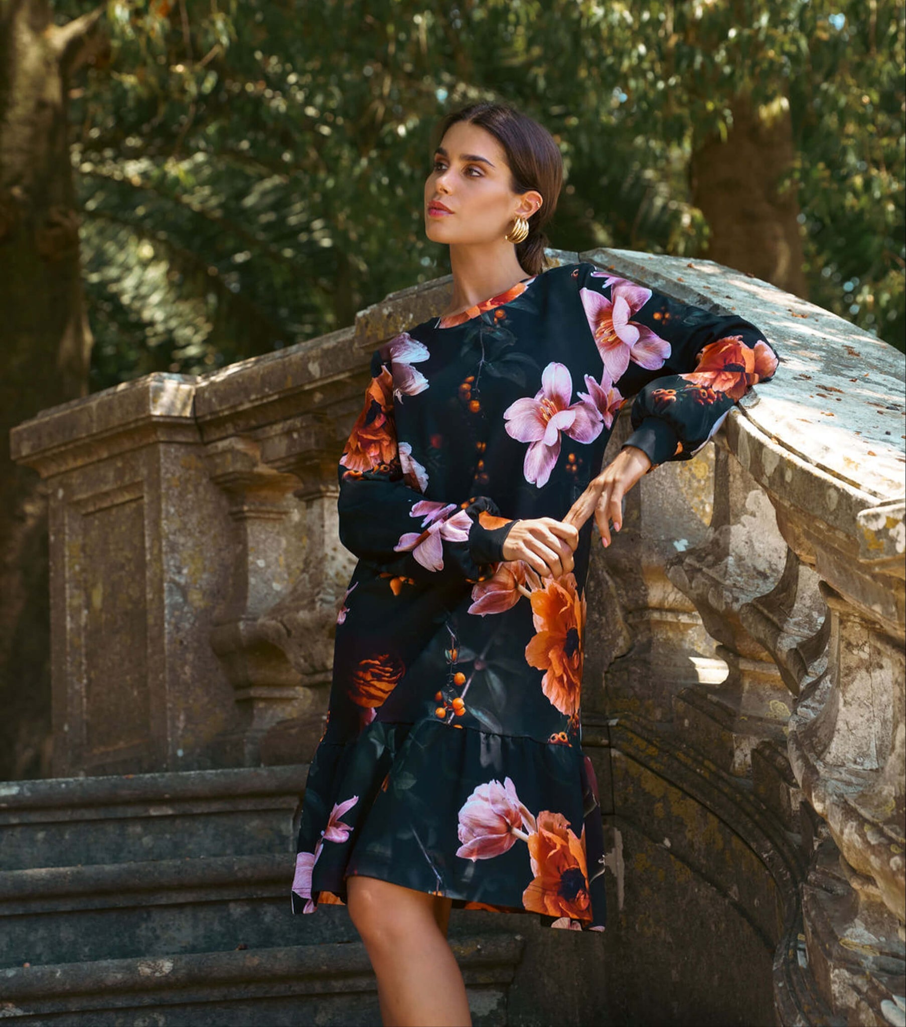 Poppy Dress, Copper Flower