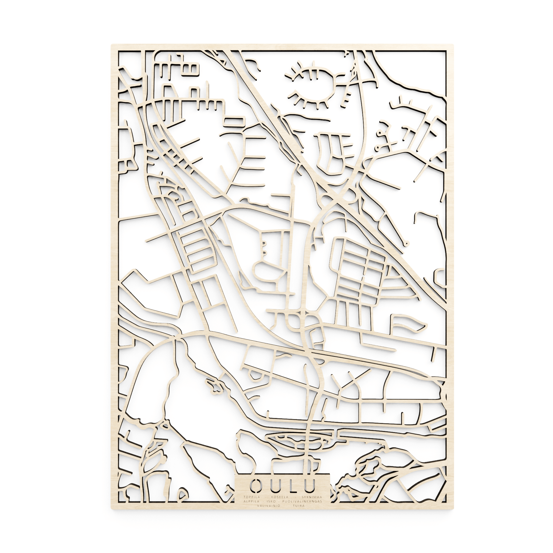 Oulu (Pohjoinen) Kaupunkikartta (L 50 x 70 cm)