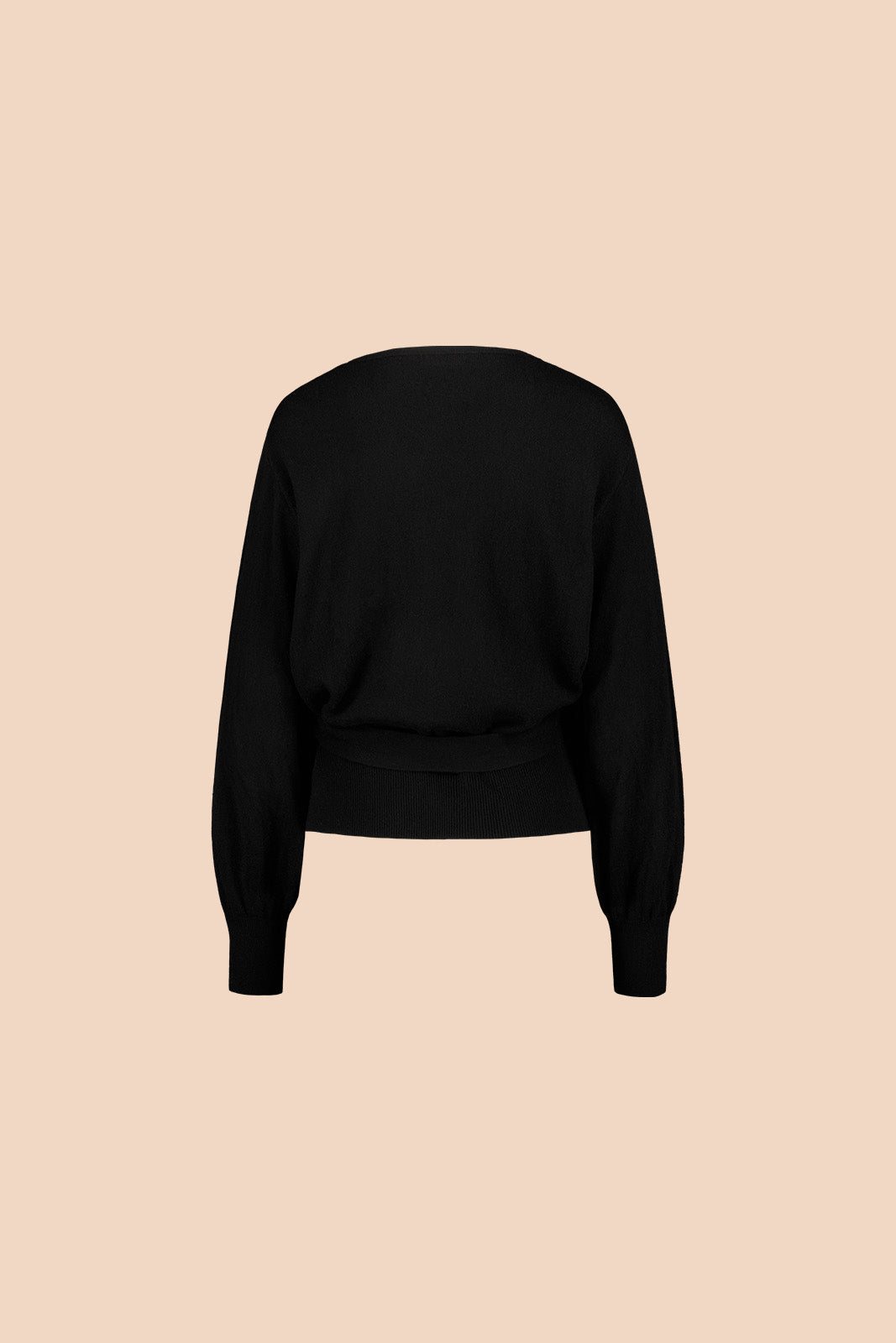 Wool Wrap Cardigan, Musta