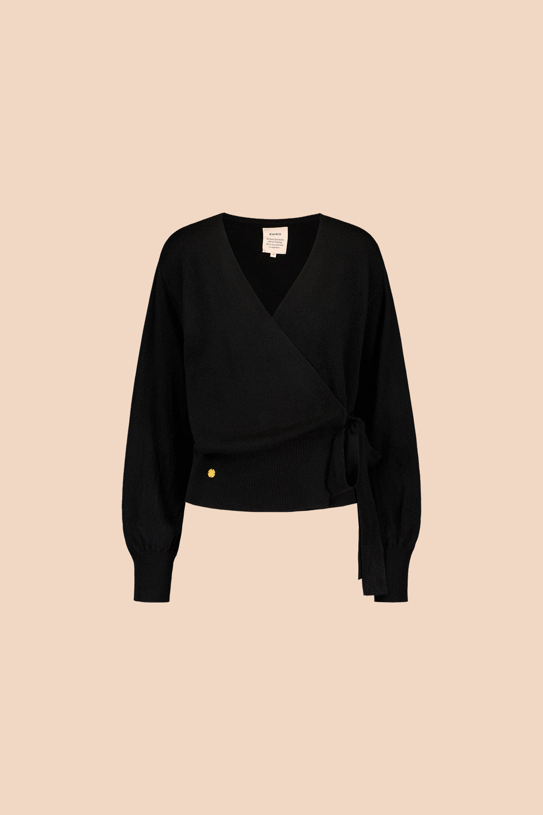Wool Wrap Cardigan, Musta